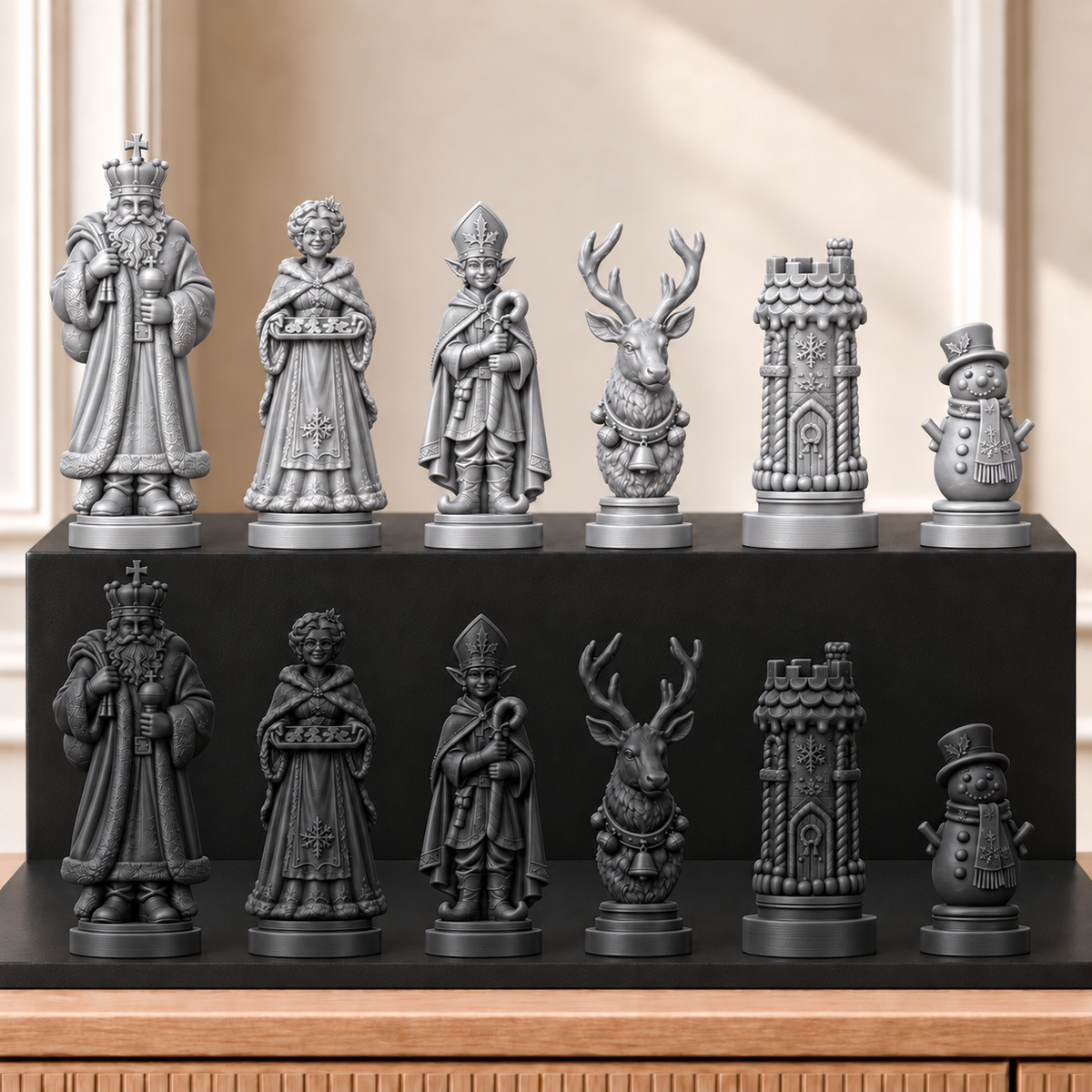Weihnachten – thematisches Schachfigurenset mit 32 Figuren – Ansicht 8