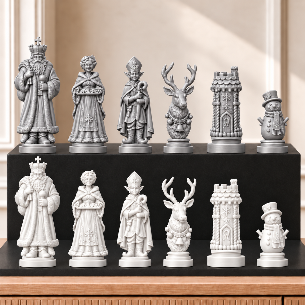Weihnachten – thematisches Schachfigurenset mit 32 Figuren – Ansicht 9