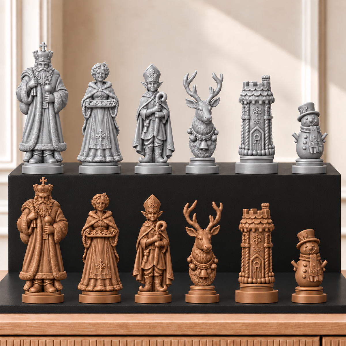 Weihnachten – thematisches Schachfigurenset mit 32 Figuren – Ansicht 10