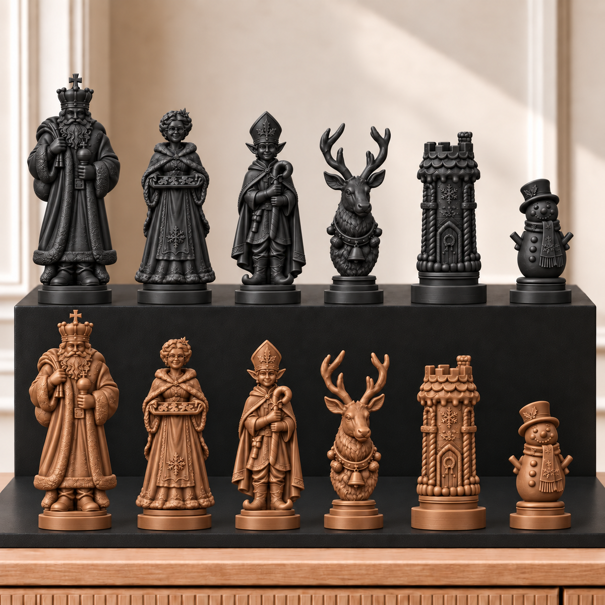 Weihnachten – thematisches Schachfigurenset mit 32 Figuren – Ansicht 12