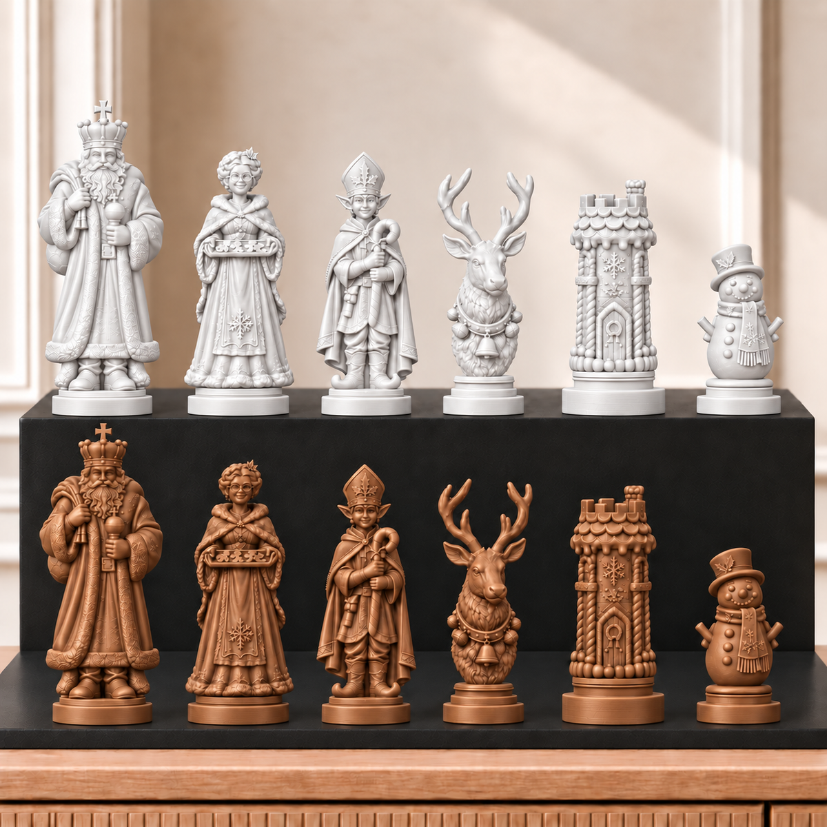 Weihnachten – thematisches Schachfigurenset mit 32 Figuren – Ansicht 13