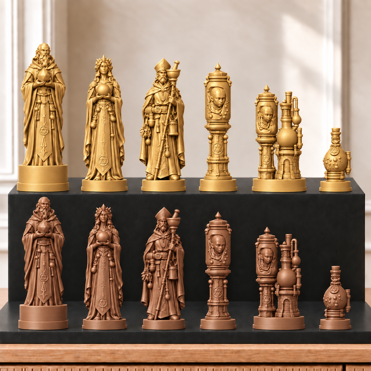 Alchemie – thematisches Schachfigurenset mit 32 Figuren – Ansicht 7