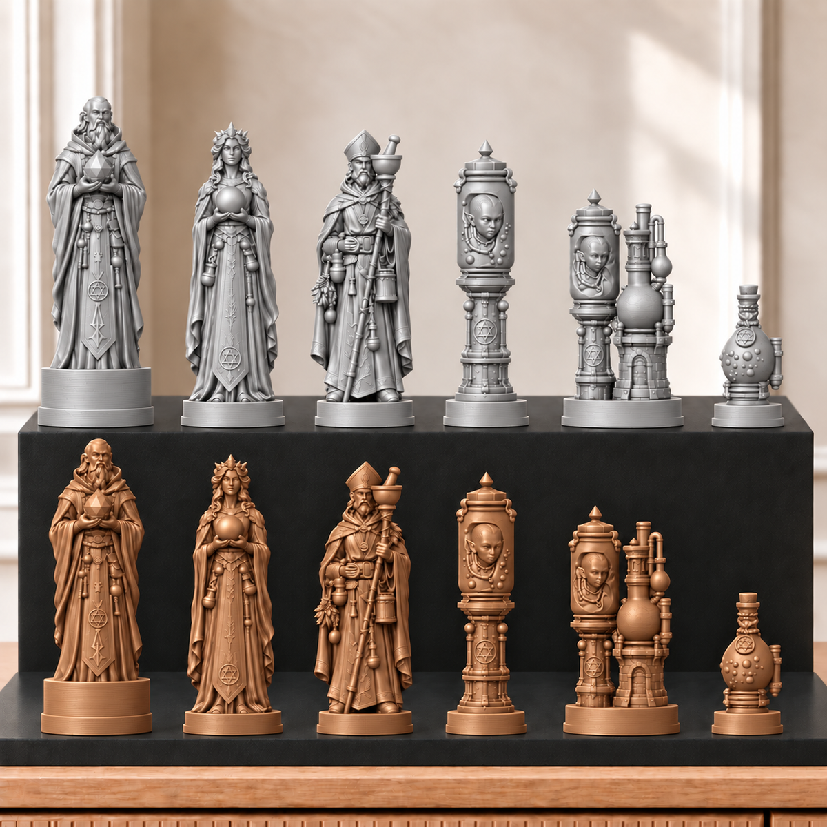 Alchemie – thematisches Schachfigurenset mit 32 Figuren – Ansicht 10
