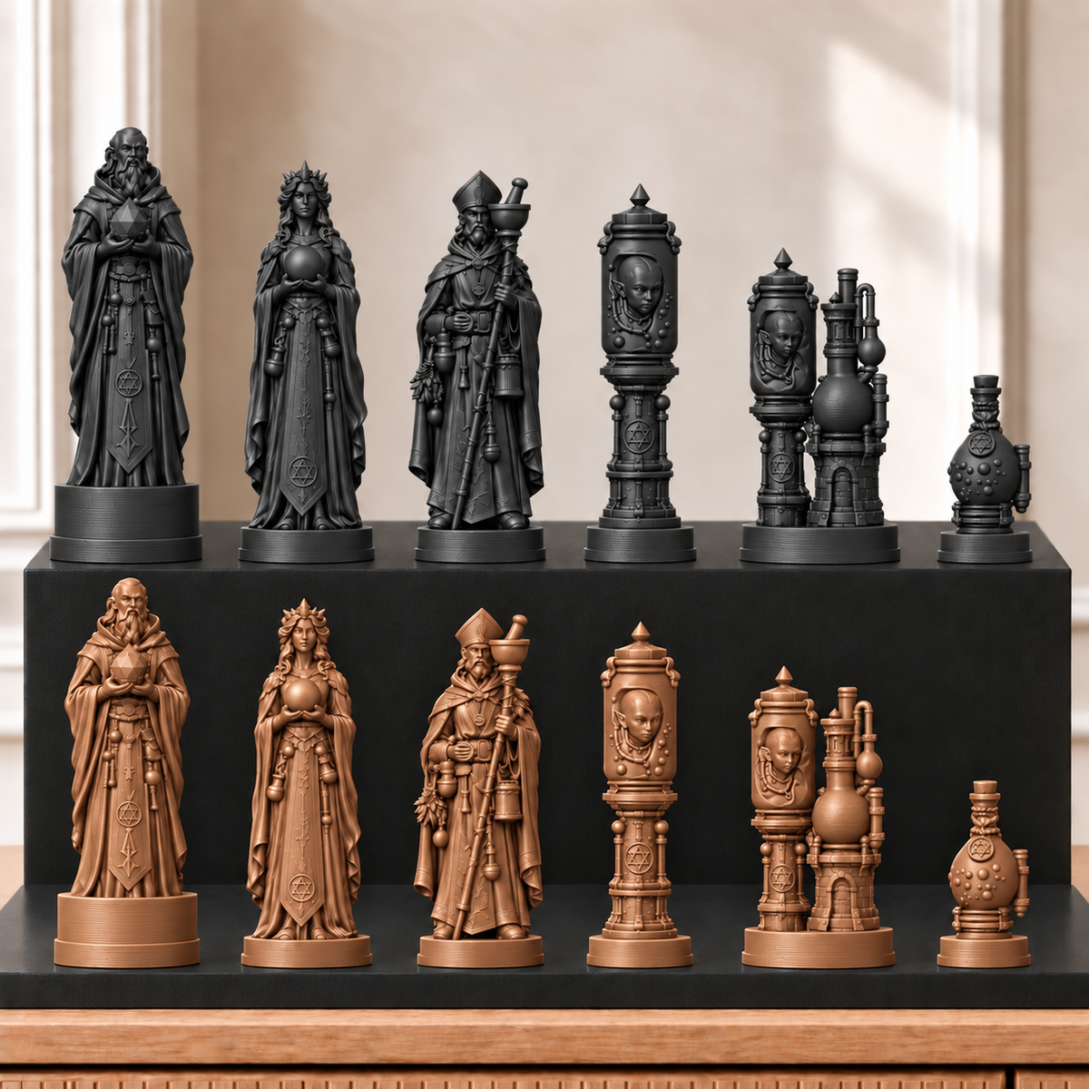 Alchemie – thematisches Schachfigurenset mit 32 Figuren – Ansicht 12