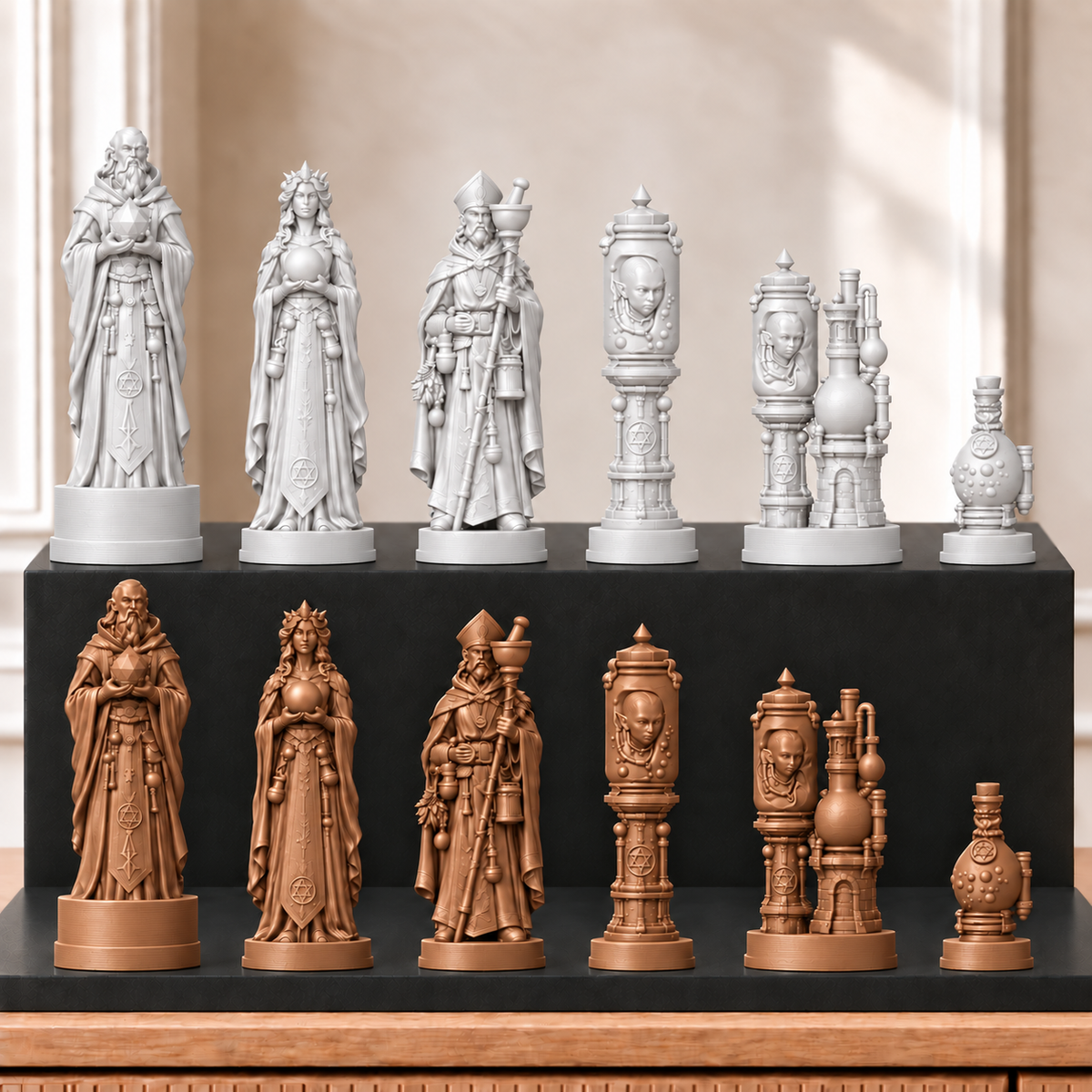 Alchemie – thematisches Schachfigurenset mit 32 Figuren – Ansicht 13