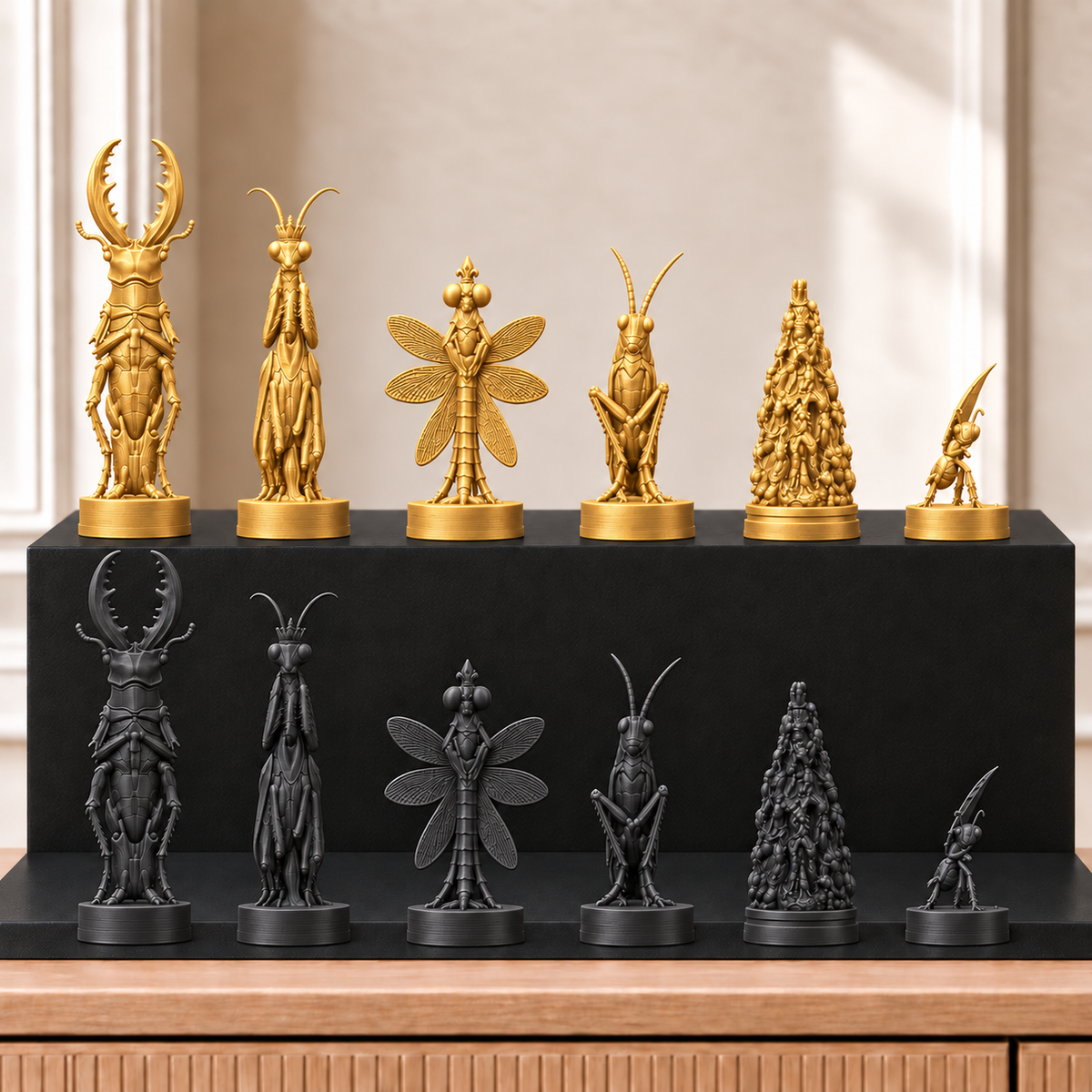 Insekten – thematisches Schachfigurenset mit 32 Figuren – Ansicht 5