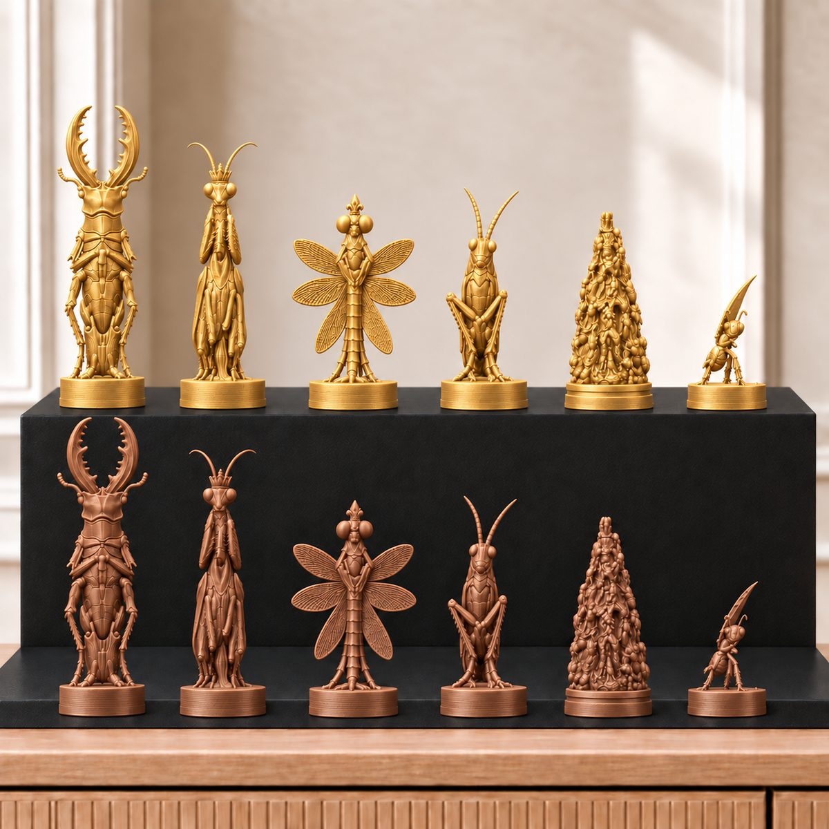 Insekten – thematisches Schachfigurenset mit 32 Figuren – Ansicht 7