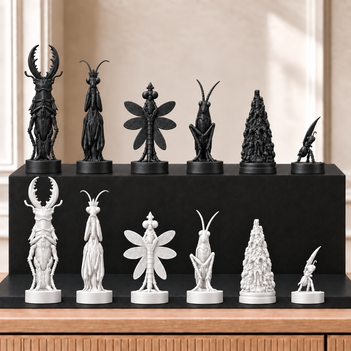 Insekten – thematisches Schachfigurenset mit 32 Figuren – Ansicht 11