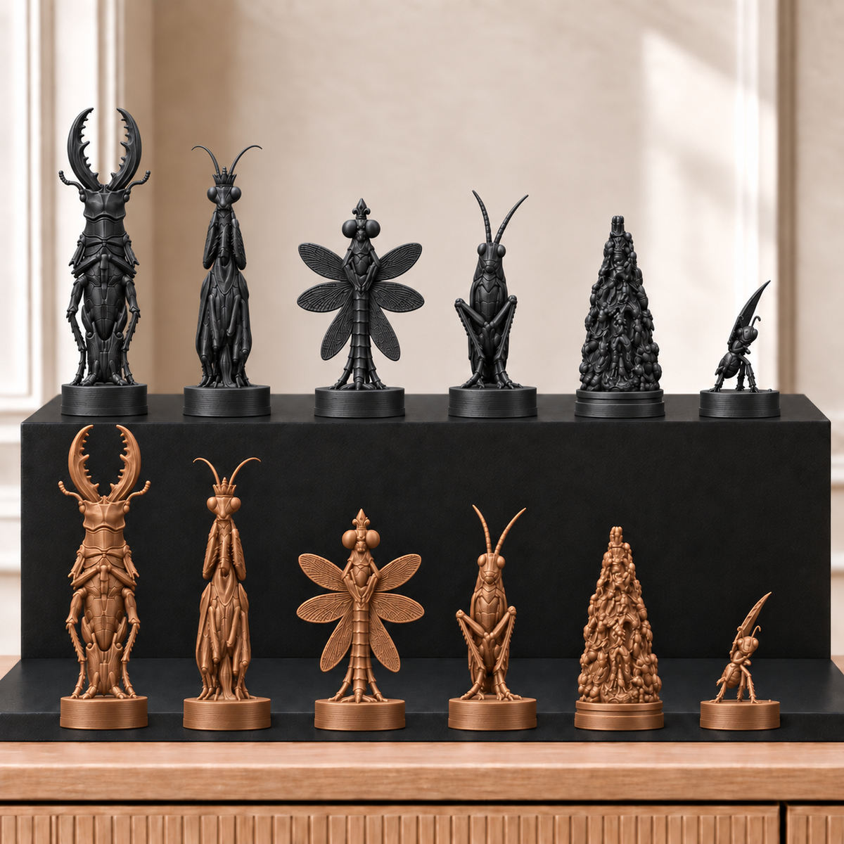 Insekten – thematisches Schachfigurenset mit 32 Figuren – Ansicht 12