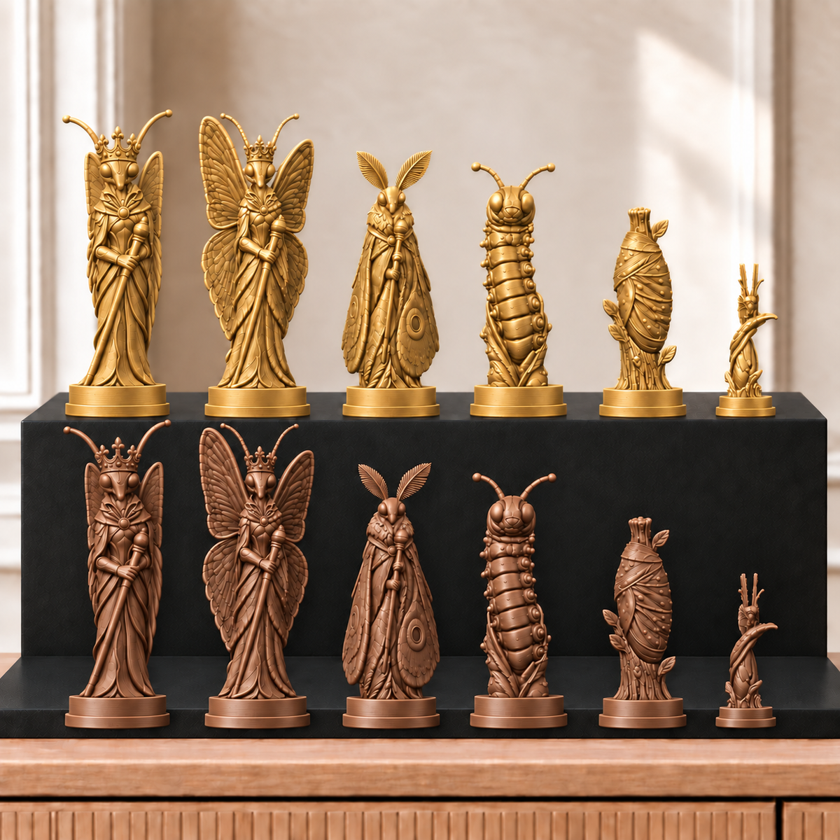 Schmetterlinge – thematisches Schachfigurenset mit 32 Figuren – Ansicht 7