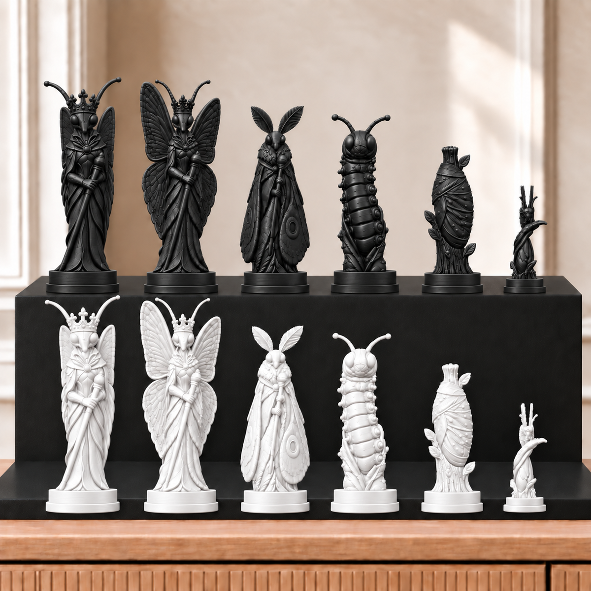 Schmetterlinge – thematisches Schachfigurenset mit 32 Figuren – Ansicht 11