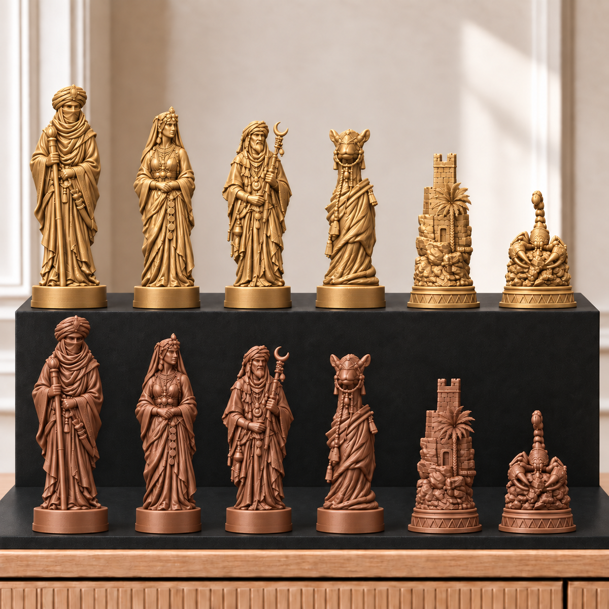 Wüste – thematisches Schachfigurenset mit 32 Figuren – Ansicht 7