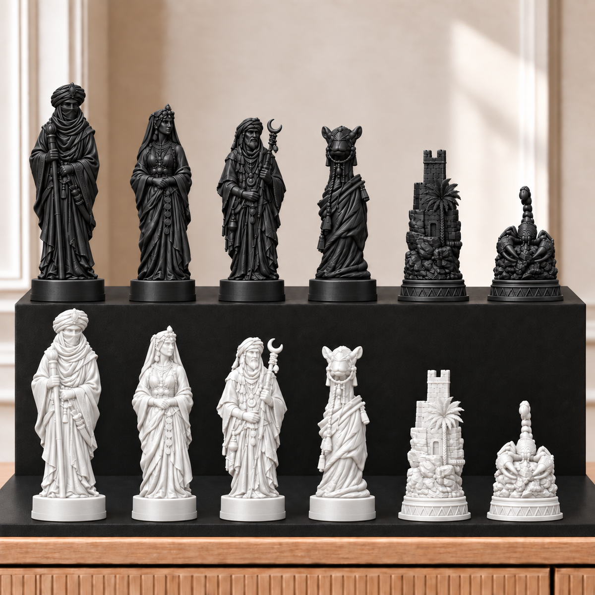 Wüste – thematisches Schachfigurenset mit 32 Figuren – Ansicht 11