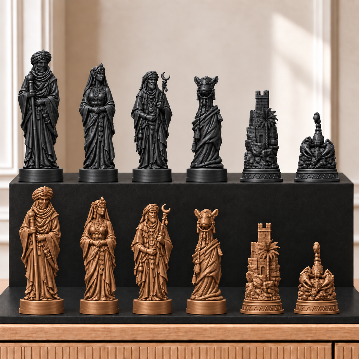 Wüste – thematisches Schachfigurenset mit 32 Figuren – Ansicht 12
