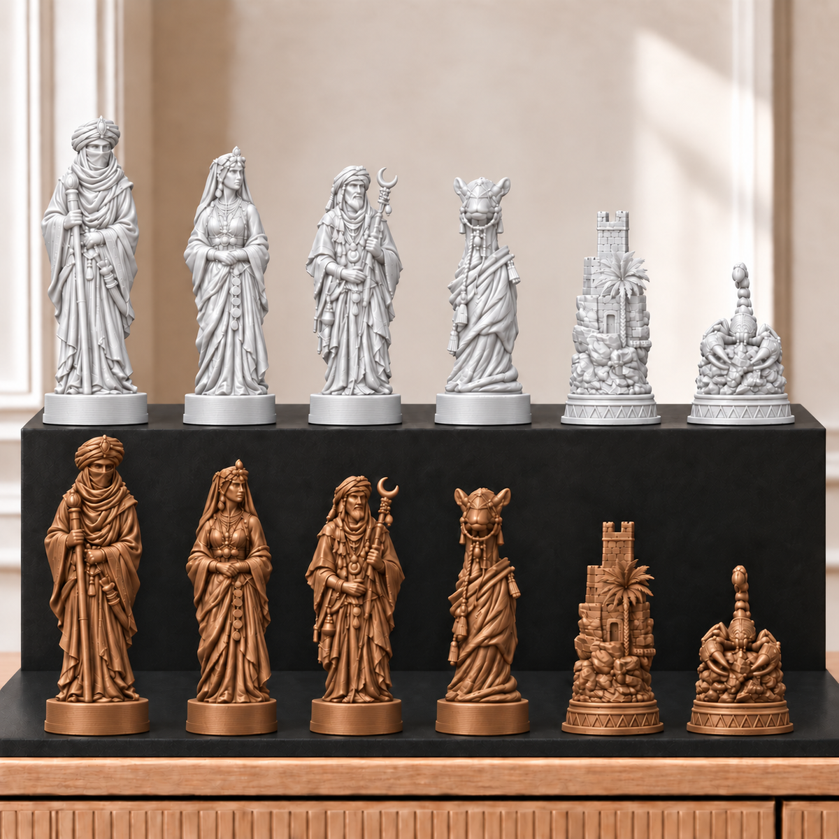 Wüste – thematisches Schachfigurenset mit 32 Figuren – Ansicht 13