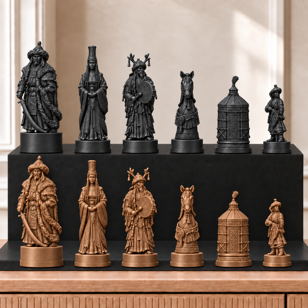 Mongolen – thematisches Schachfigurenset mit 32 Figuren – Ansicht 12