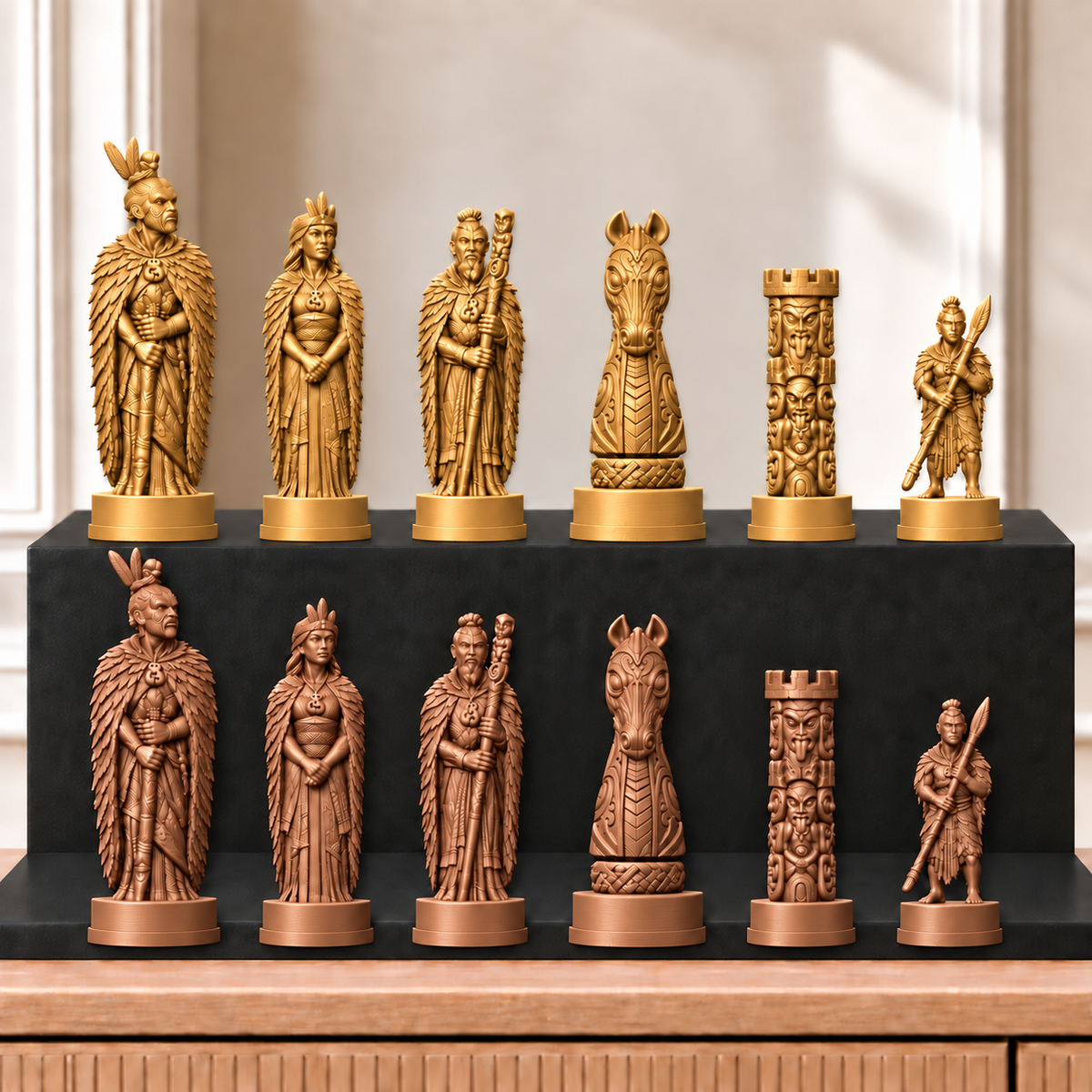 Maori – thematisches Schachfigurenset mit 32 Figuren – Ansicht 7
