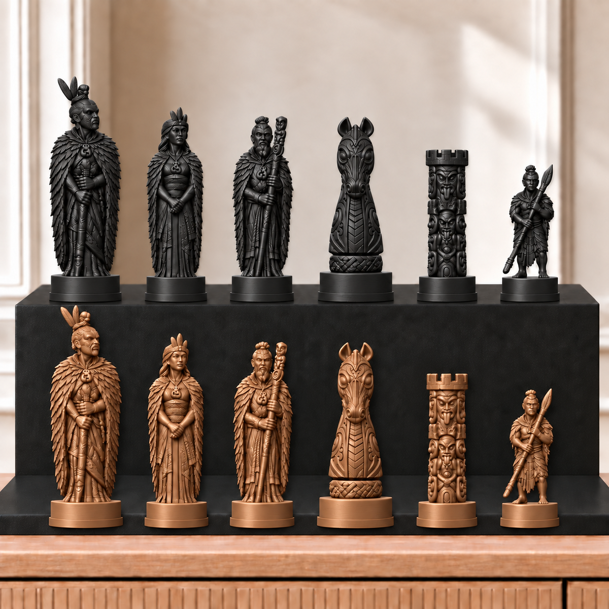Maori – thematisches Schachfigurenset mit 32 Figuren – Ansicht 12