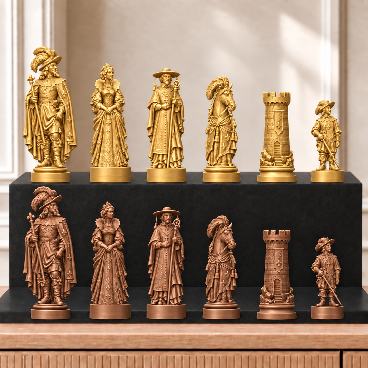 Musketiere – thematisches Schachfigurenset mit 32 Figuren – Ansicht 7