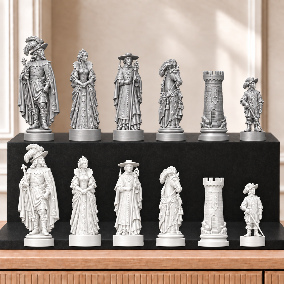 Musketiere – thematisches Schachfigurenset mit 32 Figuren – Ansicht 9