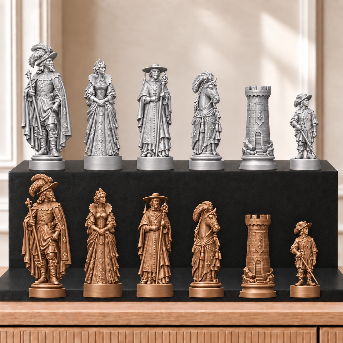 Musketiere – thematisches Schachfigurenset mit 32 Figuren – Ansicht 10