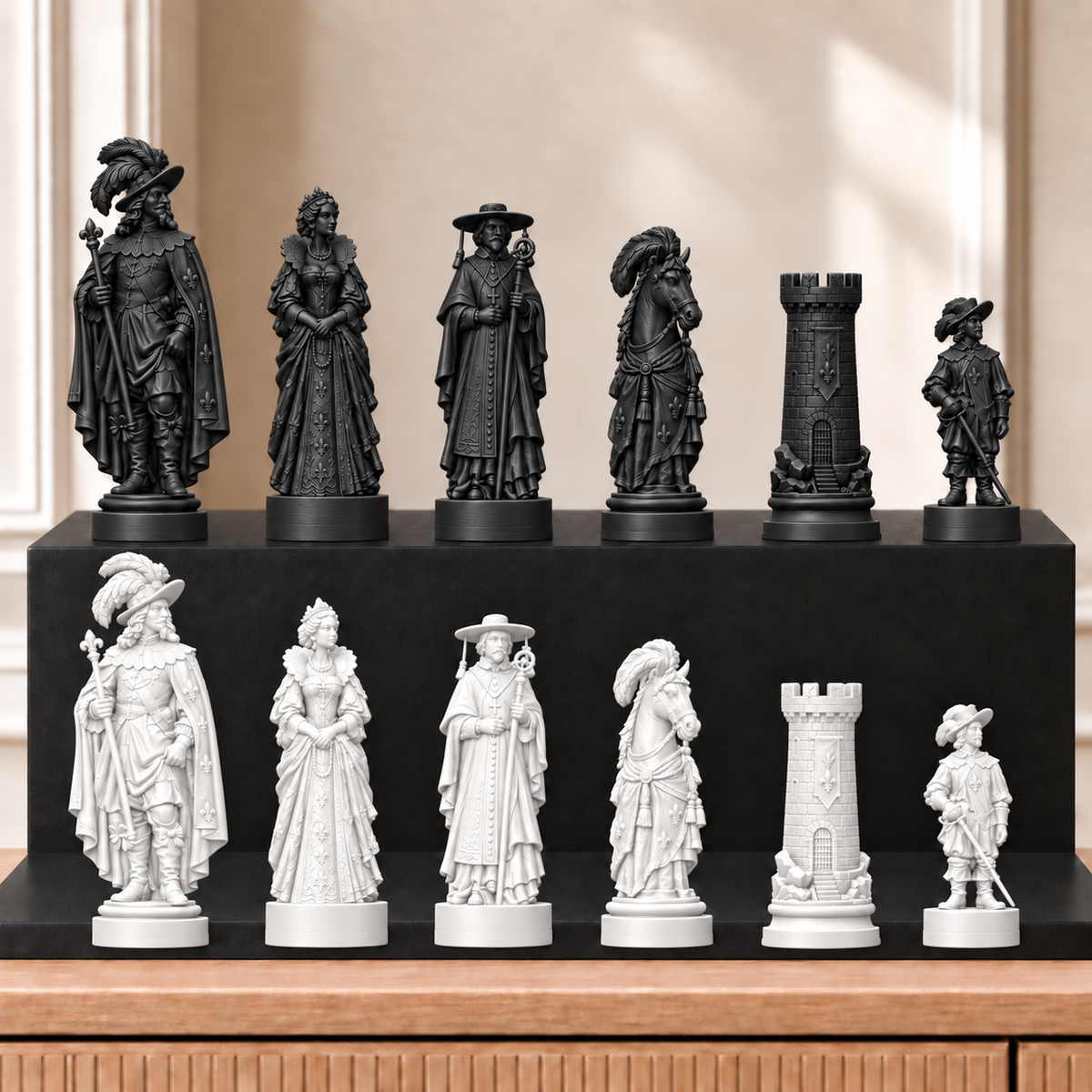 Musketiere – thematisches Schachfigurenset mit 32 Figuren – Ansicht 11