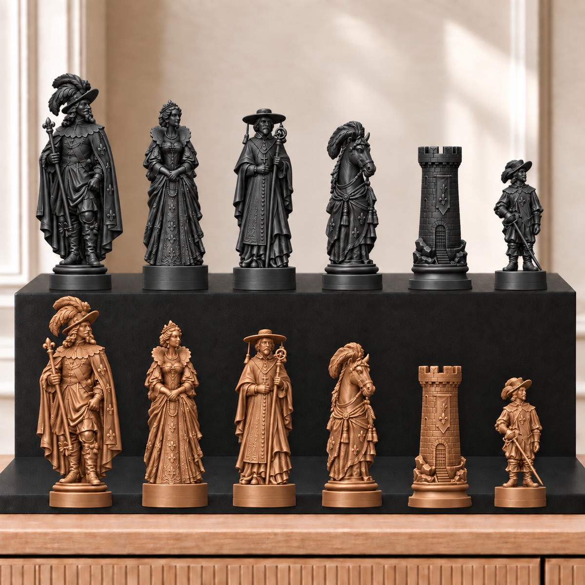 Musketiere – thematisches Schachfigurenset mit 32 Figuren – Ansicht 12