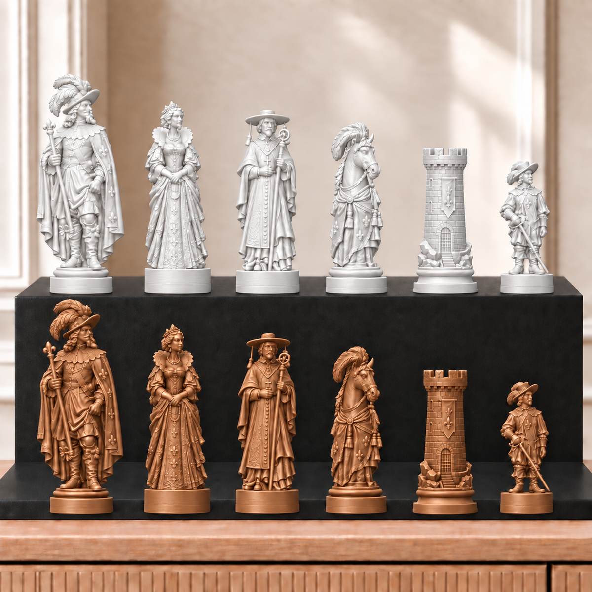 Musketiere – thematisches Schachfigurenset mit 32 Figuren – Ansicht 13