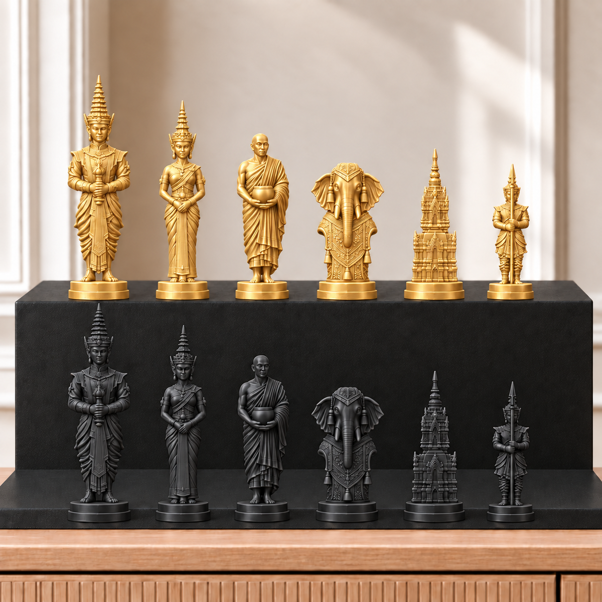 Siam – thematisches Schachfigurenset mit 32 Figuren – Ansicht 5