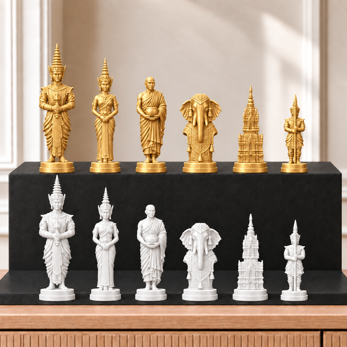 Siam – thematisches Schachfigurenset mit 32 Figuren – Ansicht 6