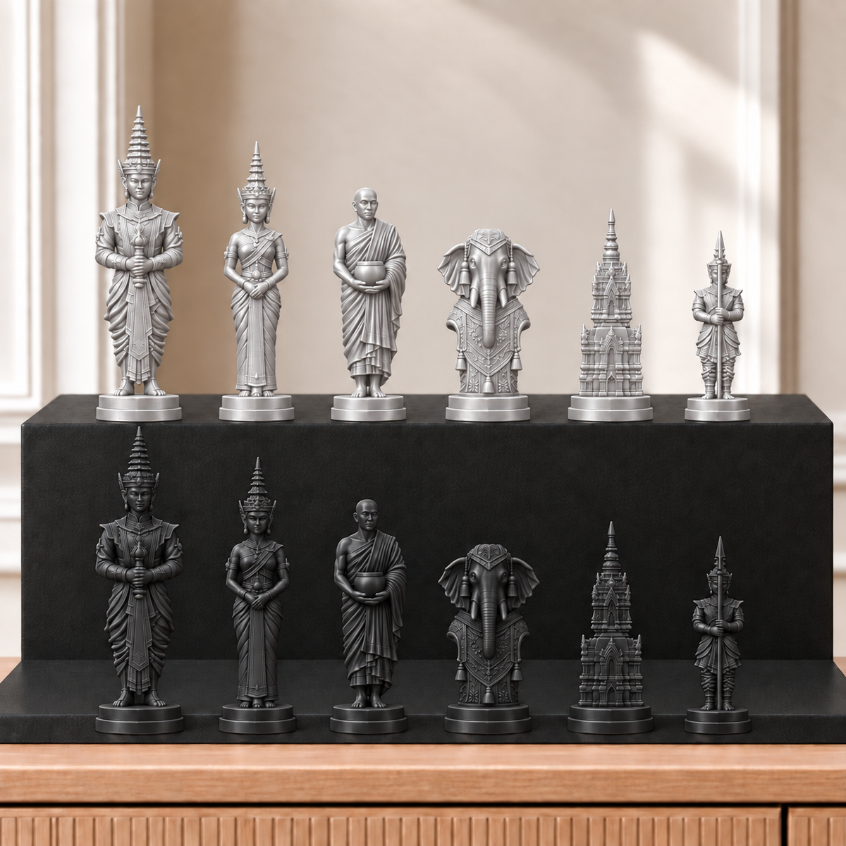 Siam – thematisches Schachfigurenset mit 32 Figuren – Ansicht 8