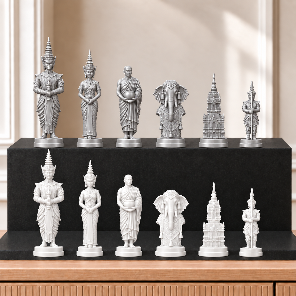 Siam – thematisches Schachfigurenset mit 32 Figuren – Ansicht 9