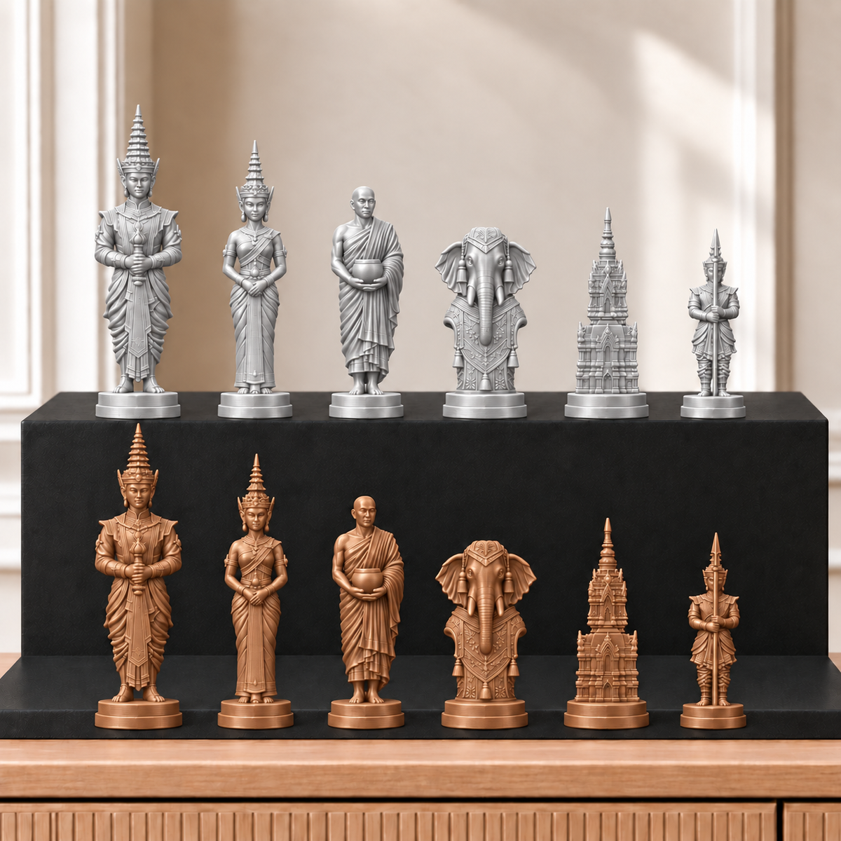 Siam – thematisches Schachfigurenset mit 32 Figuren – Ansicht 10