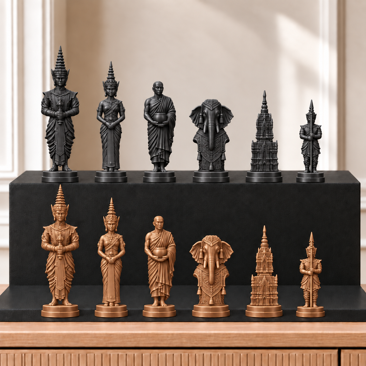 Siam – thematisches Schachfigurenset mit 32 Figuren – Ansicht 12