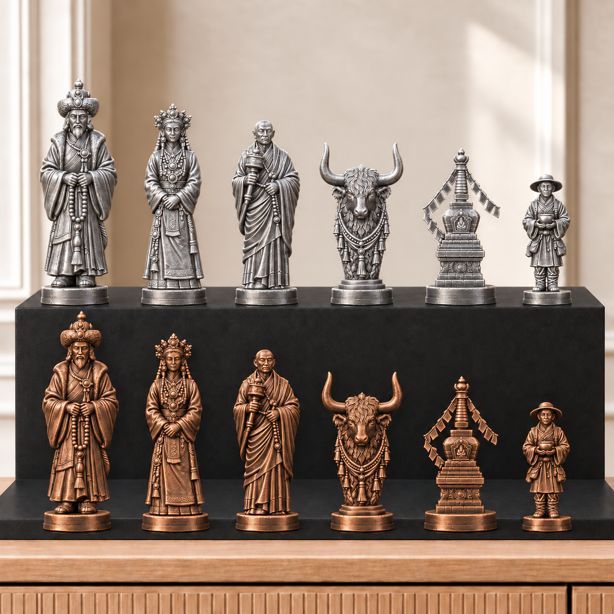 Tibet – thematisches Schachfigurenset mit 32 Figuren – Ansicht 3