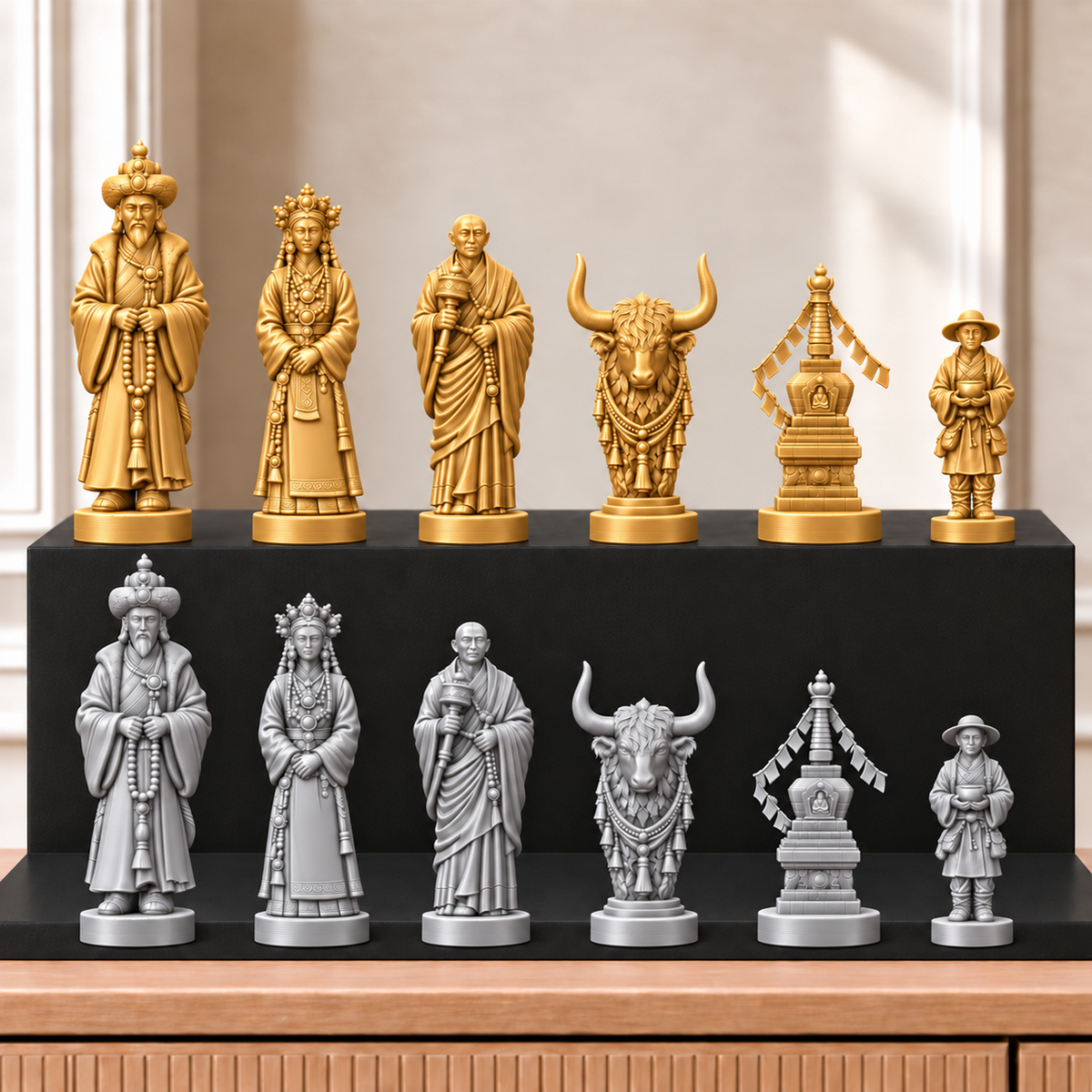 Tibet – thematisches Schachfigurenset mit 32 Figuren – Ansicht 4