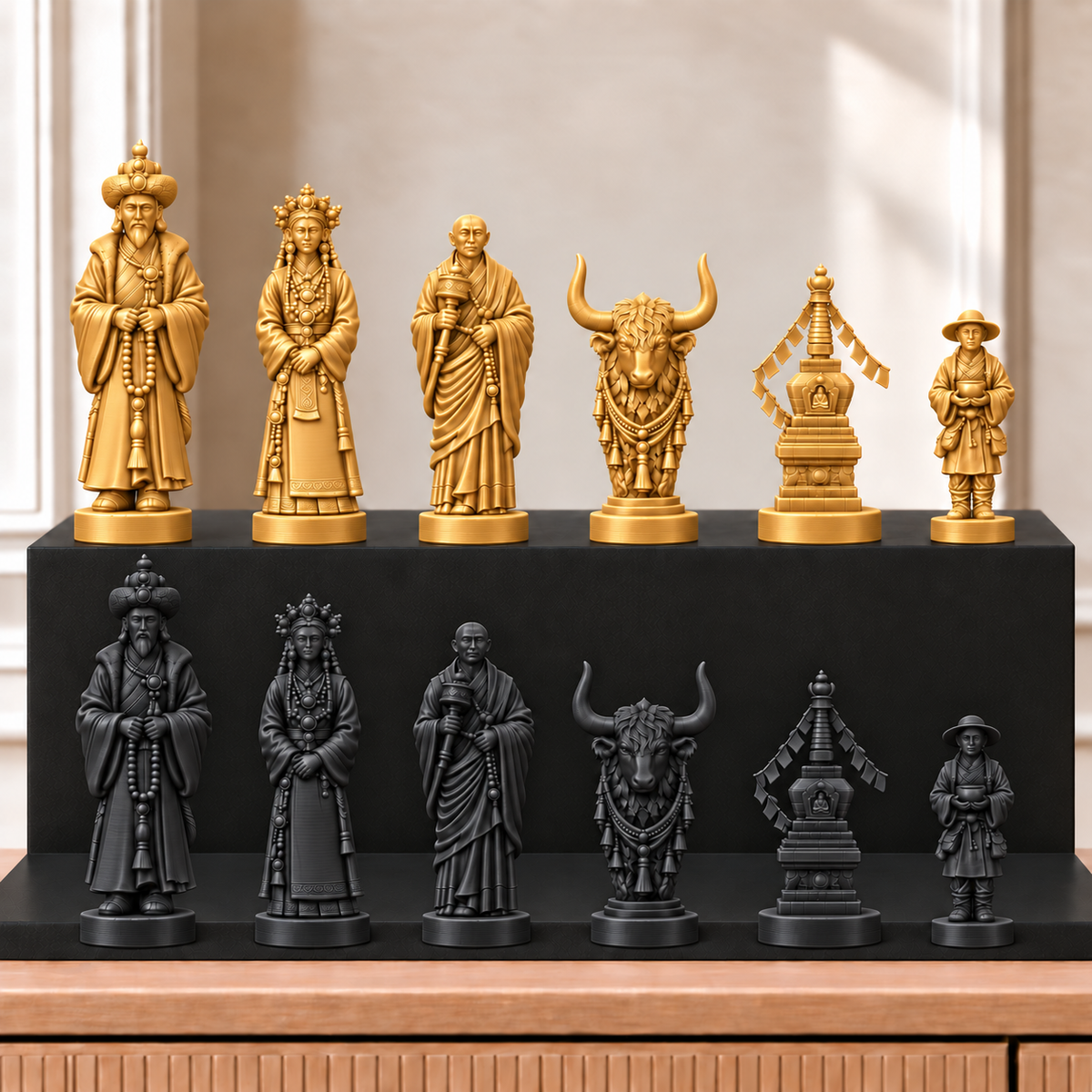 Tibet – thematisches Schachfigurenset mit 32 Figuren – Ansicht 5