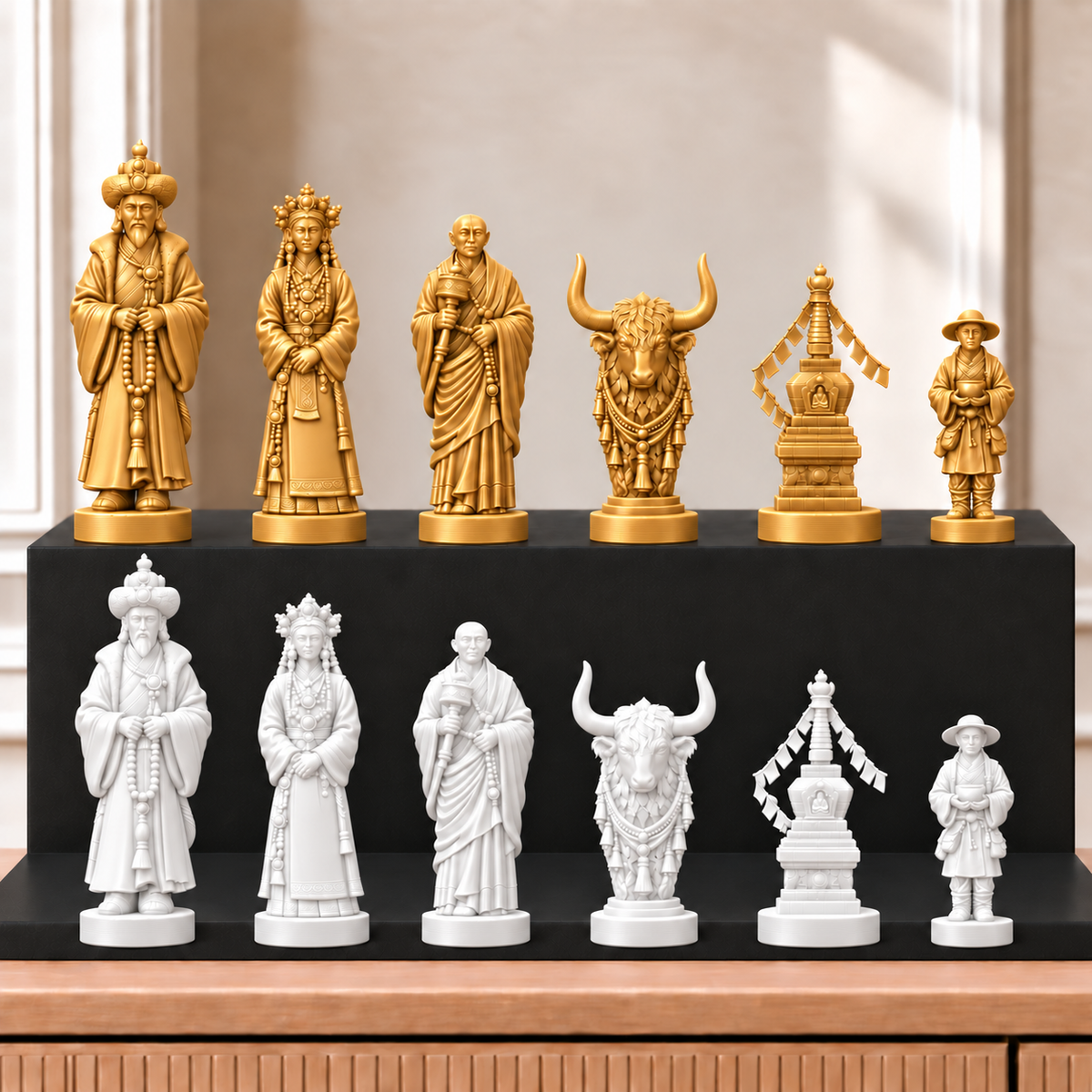 Tibet – thematisches Schachfigurenset mit 32 Figuren – Ansicht 6