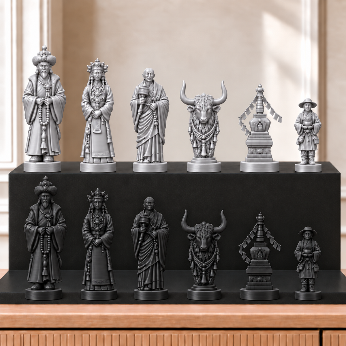 Tibet – thematisches Schachfigurenset mit 32 Figuren – Ansicht 8