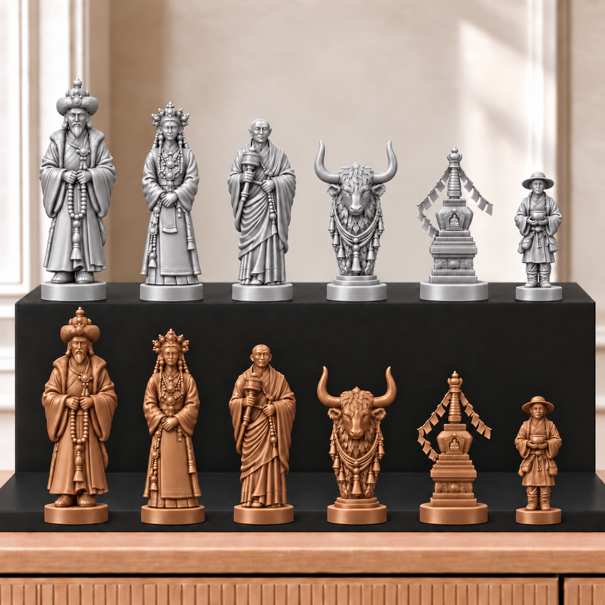 Tibet – thematisches Schachfigurenset mit 32 Figuren – Ansicht 10