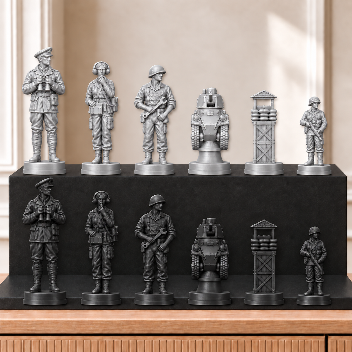 Panzer – thematisches Schachfigurenset mit 32 Figuren – Ansicht 8