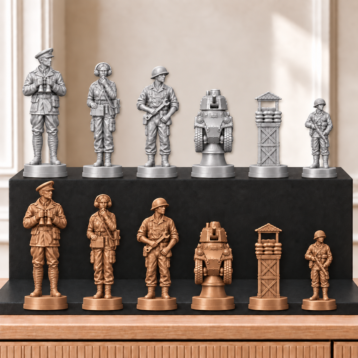 Panzer – thematisches Schachfigurenset mit 32 Figuren – Ansicht 10