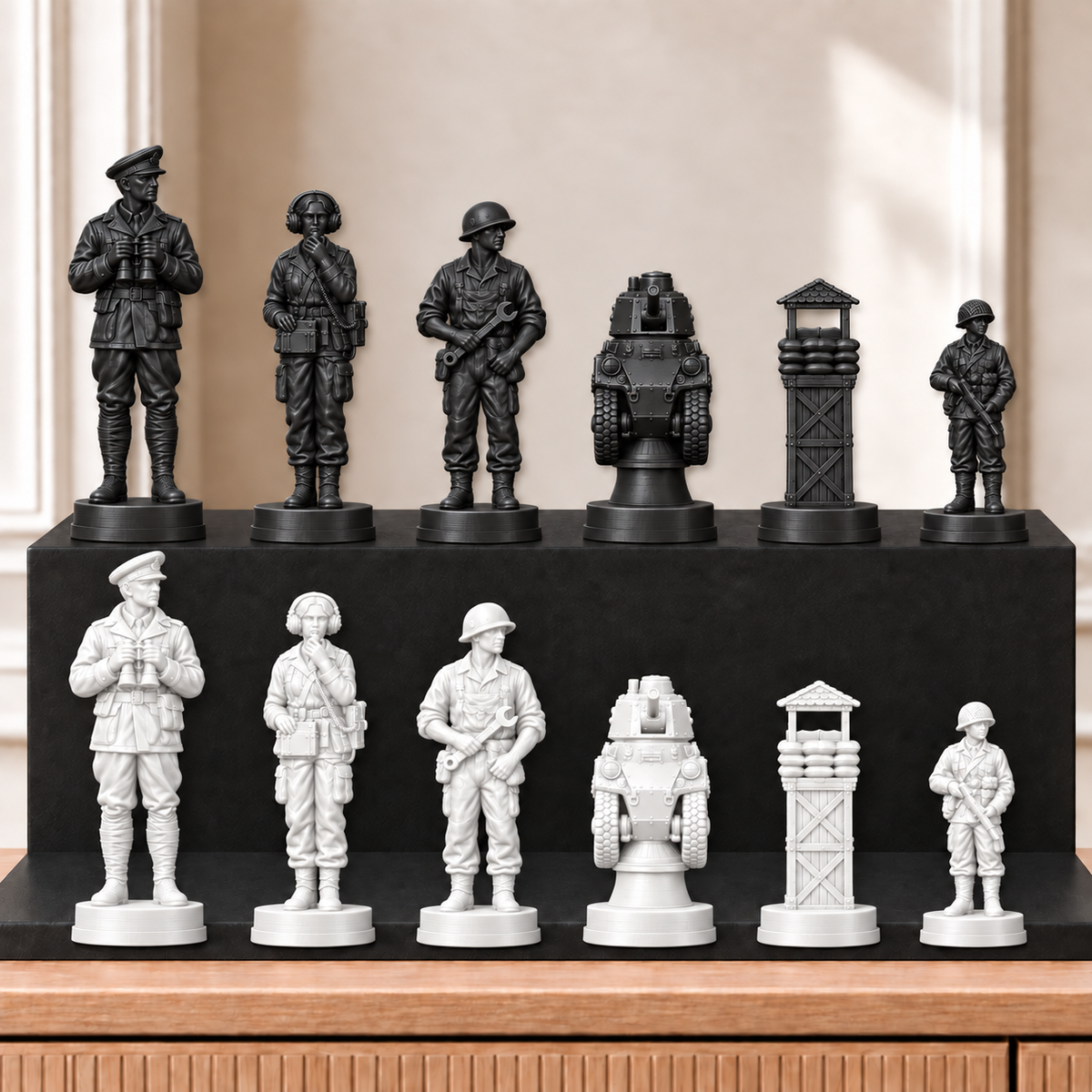 Panzer – thematisches Schachfigurenset mit 32 Figuren – Ansicht 11