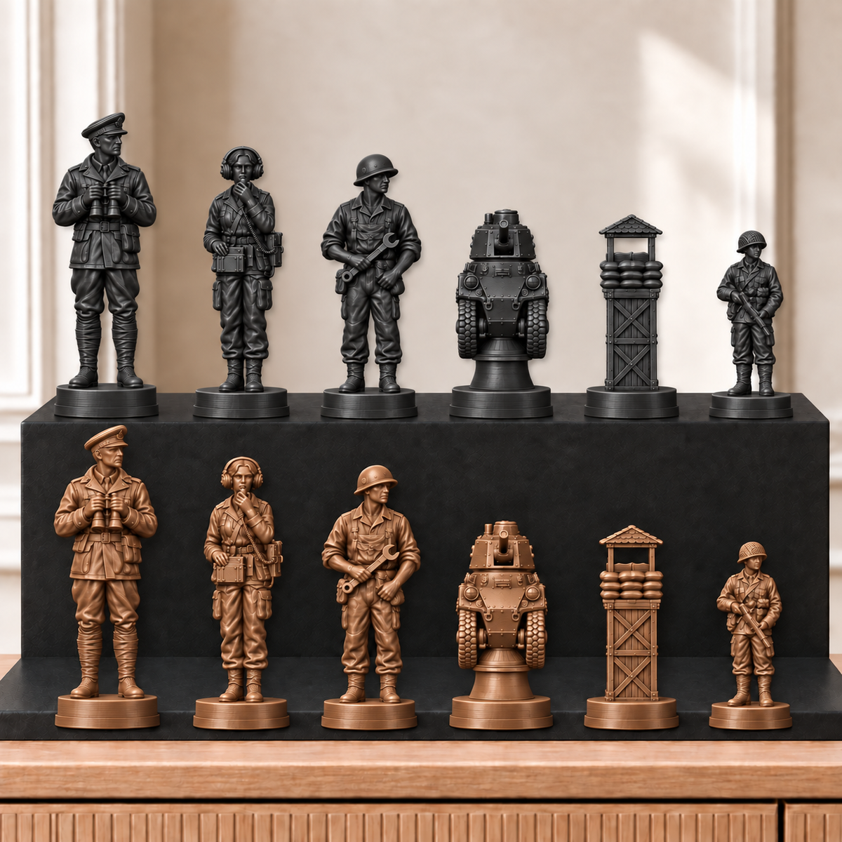 Panzer – thematisches Schachfigurenset mit 32 Figuren – Ansicht 12