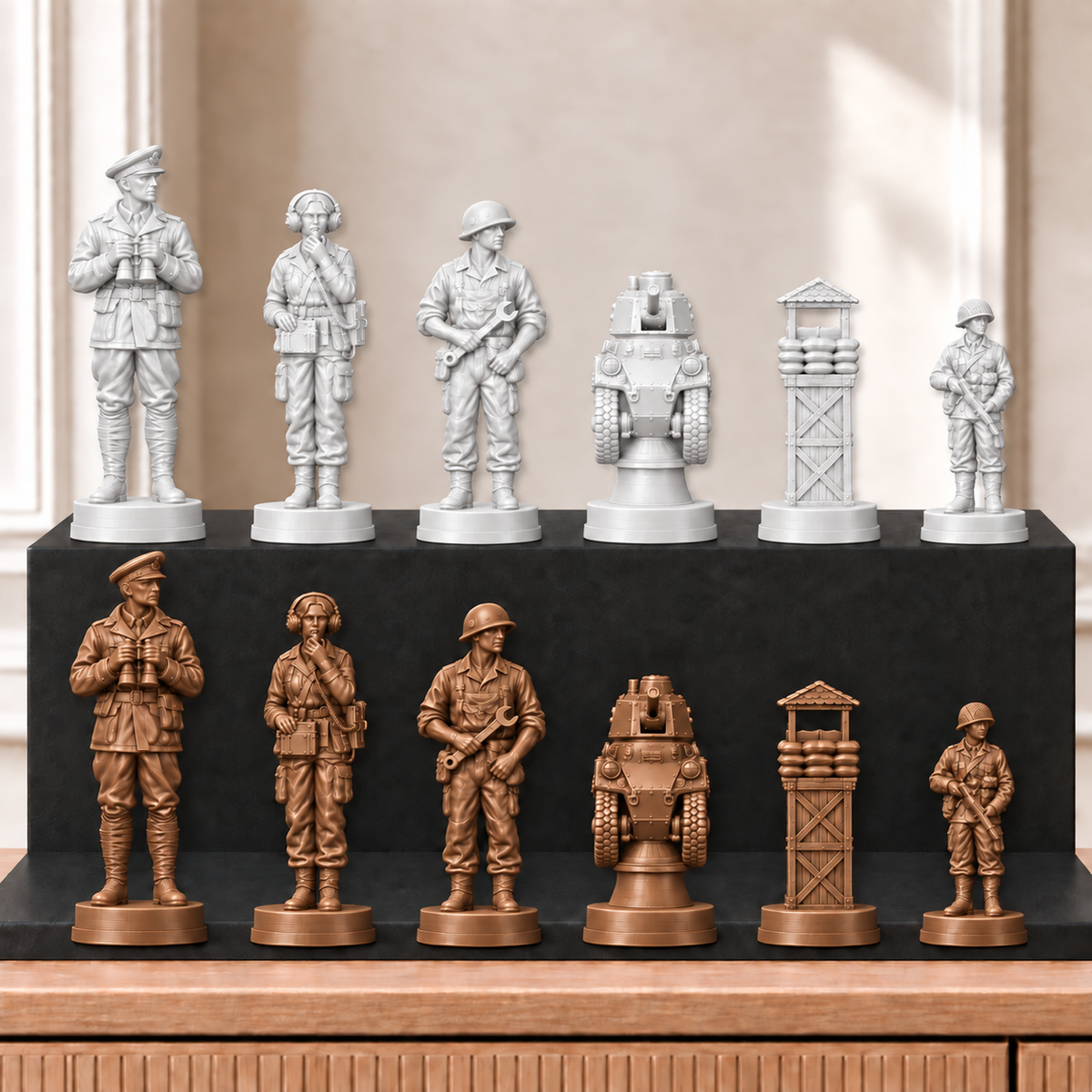 Panzer – thematisches Schachfigurenset mit 32 Figuren – Ansicht 13