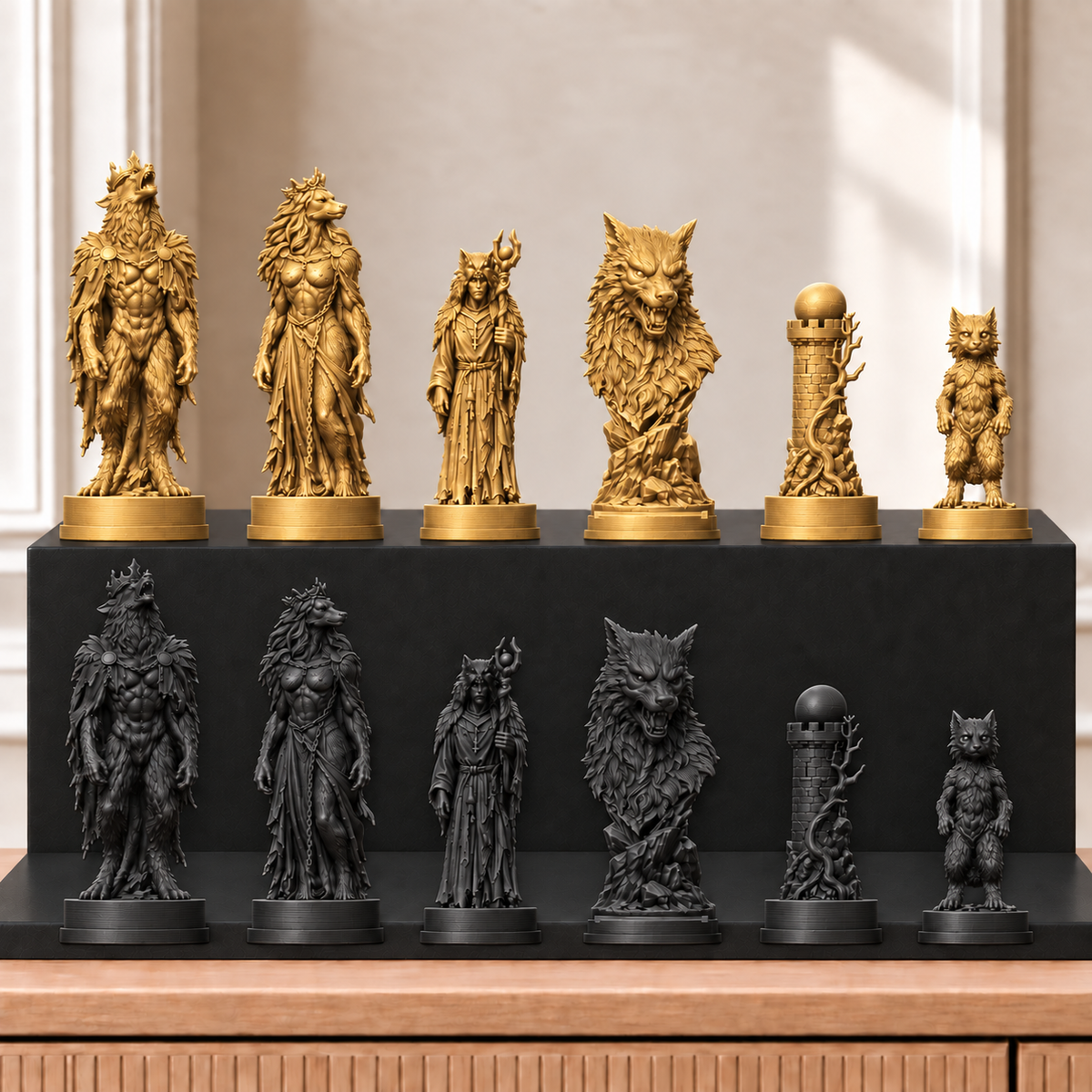 Werwölfe – thematisches Schachfigurenset mit 32 Figuren – Ansicht 5