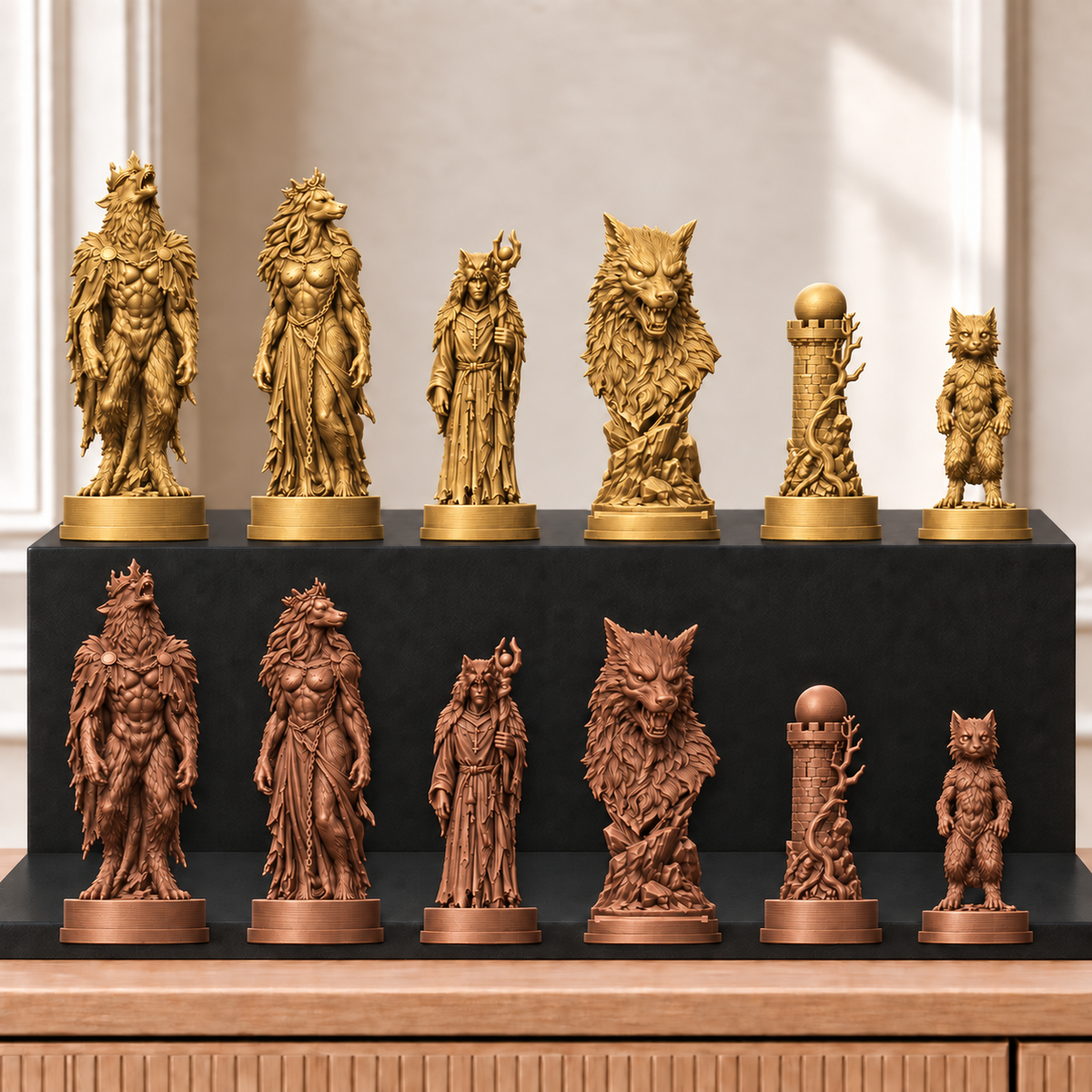 Werwölfe – thematisches Schachfigurenset mit 32 Figuren – Ansicht 7