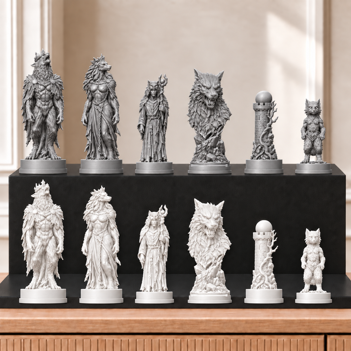 Werwölfe – thematisches Schachfigurenset mit 32 Figuren – Ansicht 9