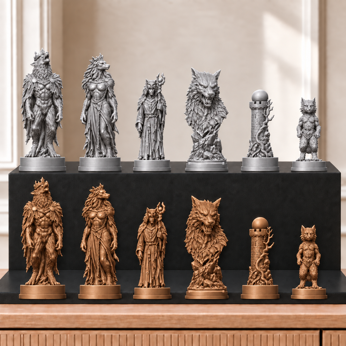 Werwölfe – thematisches Schachfigurenset mit 32 Figuren – Ansicht 10