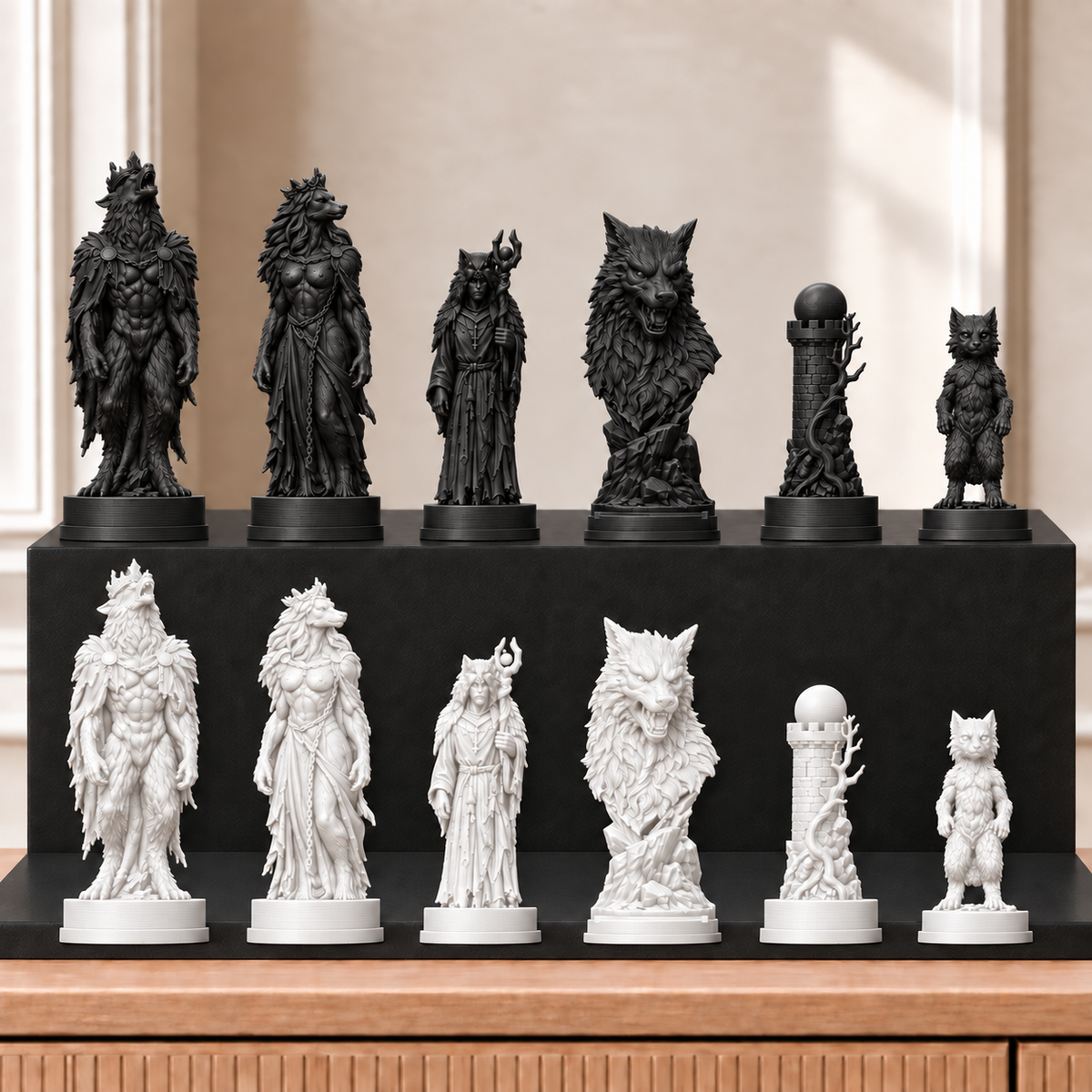 Werwölfe – thematisches Schachfigurenset mit 32 Figuren – Ansicht 11